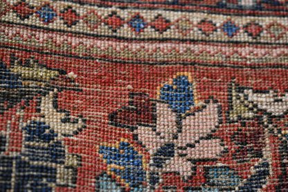 Antique Persian Sarouk Rug, 2'6" x 5', in blue, navy and red - photo 3