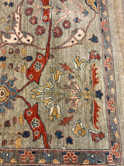 Afghan Bidjar Rug, 9'3" x 12', in gold, grey, navy and red - photo 3
