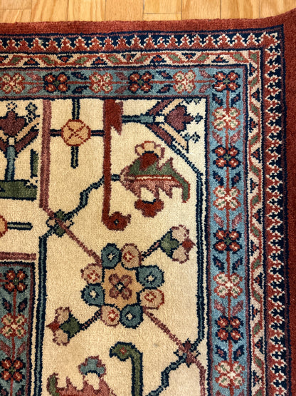 Indian Heriz Rug, 11'11" x 15', in baby blue, ivory, navy and rust - photo 2