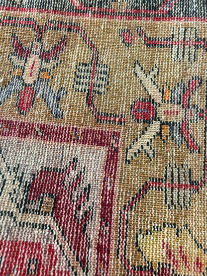 Vintage Turkish Anatolian Runner, 3'5" x 9'8", in gold, navy, red and yellow - photo 3