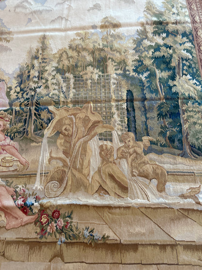Sino Tapestry Aubusson Tapestry, 6'9" x 9', in beige, gold, green and rose - photo 2