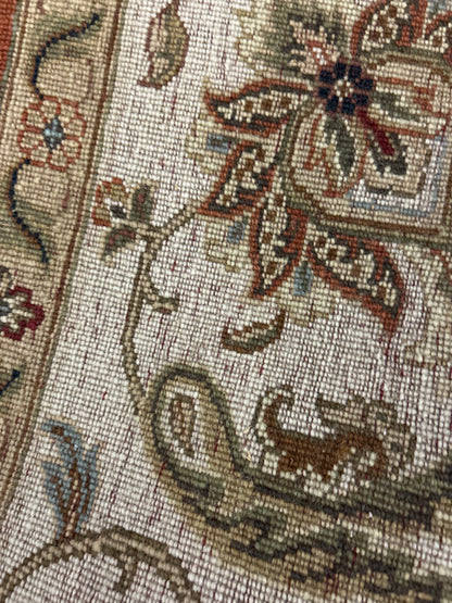 Indian Agra Jaipur Rug, 8'1" x 10'3", in beige, green, ivory and rust - photo 4