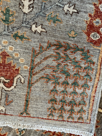 Afghan Bidjar Runner, 2'7" x 20'3", in blue, green, grey and rust - photo 4