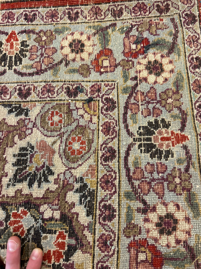 Antique Persian Tabriz Rug, 4'11" x 5'4", in ivory and rust - photo 3