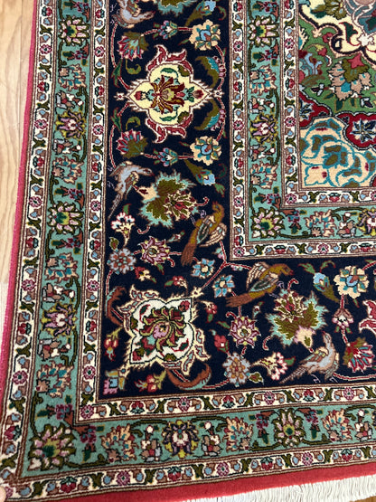 Persian Tabriz Rug, 8'3" x 11'7", in ivory, navy, rose and teal - photo 4
