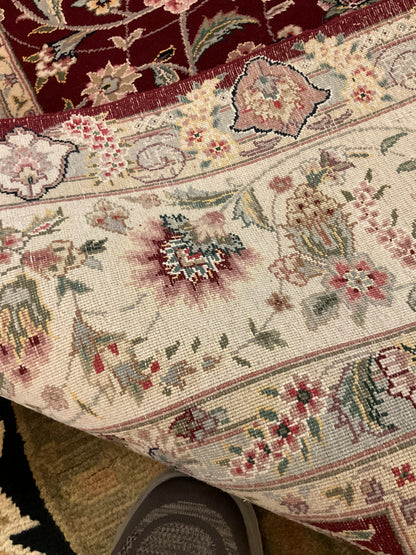 Sino Kashan Rug, 8' x 10', in burgundy, green, ivory and pink - photo 4