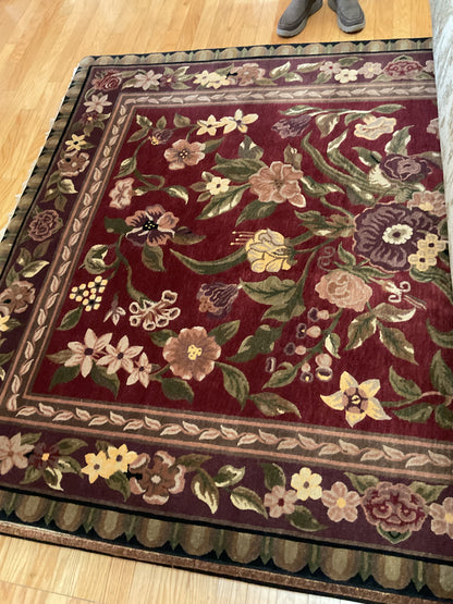 Tibetan Modern Rug, 6' x 8'7", in burgundy, green, ivory and pink - photo 4