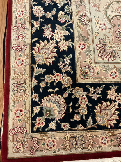 Sino Kashan Rug, 8' x 10', in black, ivory, navy and red - photo 3