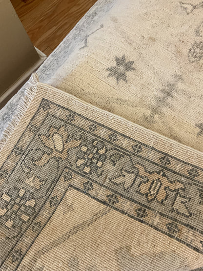 Pakistani Peshawar Runner, 2'7" x 5'10", in beige, grey and ivory - photo 4