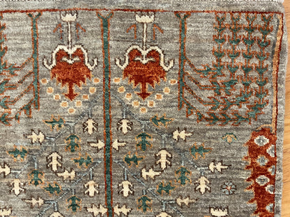 Afghan Bidjar Runner, 2'7" x 20'3", in blue, green, grey and rust - photo 3