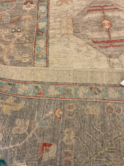Afghan Bidjar Rug, 7'9" x 9'8", in baby blue, beige, grey and rust - photo 4