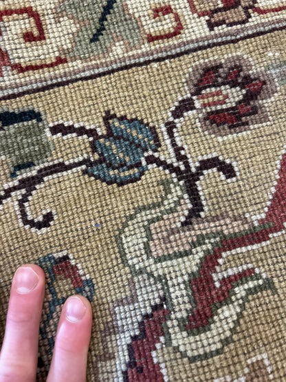 Indian Agra Jaipur Rug, 9'3" x 12'5", in burgundy, gold and ivory - photo 4
