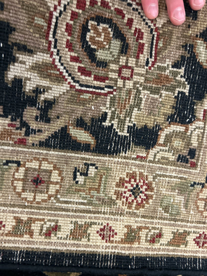Indian Agra Jaipur Rug, 8' x 10'3", in beige, black, brown and olive - photo 3