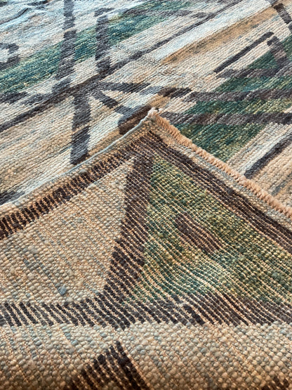 Turkish Oushak Rug, 10'5" x 15'6", in charcoal, green, grey and ivory - photo 4