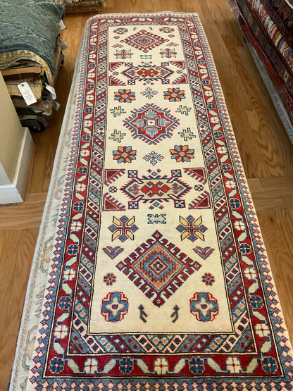 Pakistani Kazak Runner, 2'7" x 7'7", in blue, cream and red - photo 2