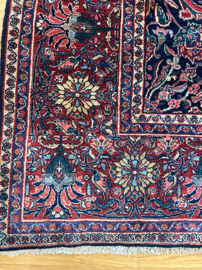 Antique Persian Sarouk Farahan Rug, 10'6" x 16'10", in burgundy, navy and red - photo 2
