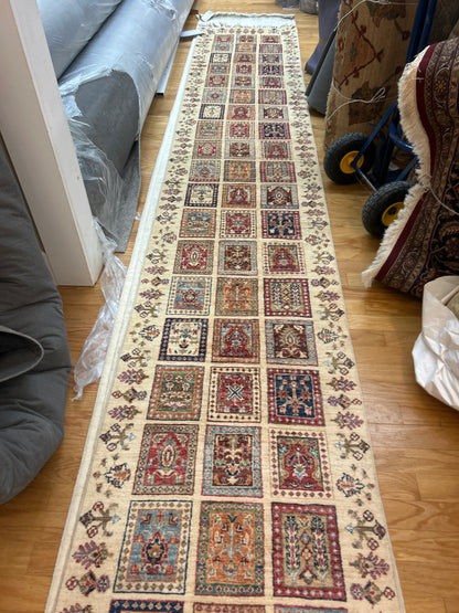 Afghan Turkman Runner, 2'8" x 22'3", in blue, ivory, navy and red - photo 5