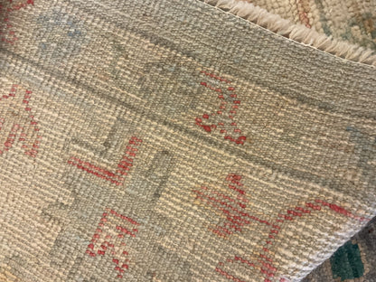 Afghan Oushak Rug, 8'3" x 9'7", in grey, ivory, salmon and sea moss - photo 4