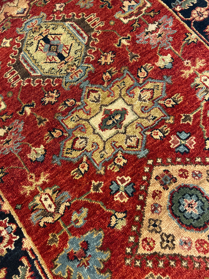 Indian Karajh Runner, 2'7" x 15'10", in gold, green, navy and red - photo 5