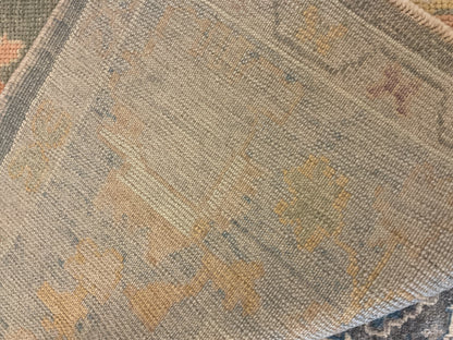 Turkish Oushak Rug, 8' x 9'8", in beige, gold, grey and peach - photo 4
