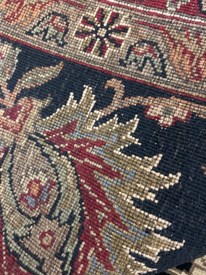 Indian Agra Jaipur Rug, 8'2" x 10'2", in black, olive and red - photo 3