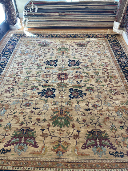 Indian Antiquity Rug, 12' x 15', in baby blue, beige, burgundy and gold - photo 6
