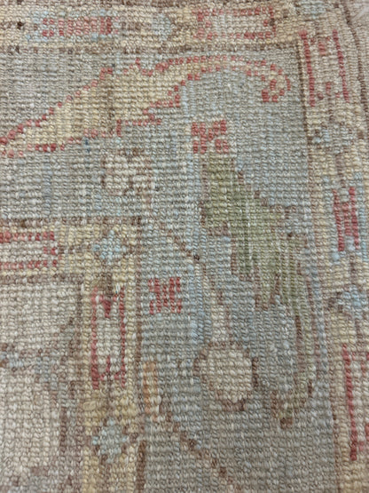 Afghan Oushak Rug, 3'10" x 5'10", in baby blue, grey, ivory and orange - photo 3