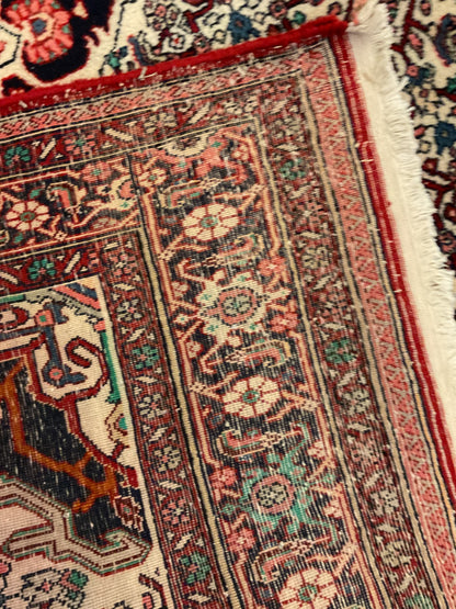 Vintage Persian Khotan Rug, 4'4" x 6'3", in ivory, navy and red - photo 4