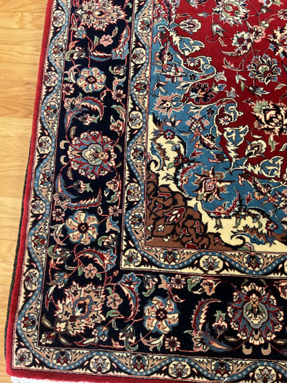 Sino Kashan Rug, 6' x 9', in ivory, navy, red and teal - photo 3