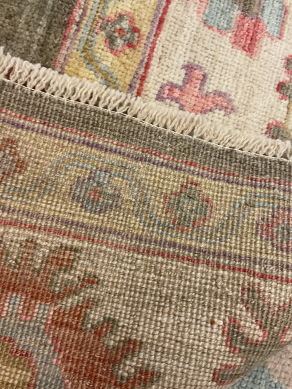 Afghan Oushak Rug, 8'1" x 9'10", in gold, ivory, olive and purple - photo 2