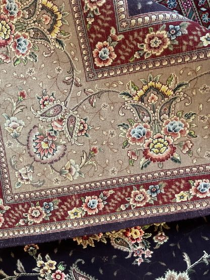 Sino Tabriz Rug with Silk, 9'10" x 13'8", in beige, navy and red - photo 3