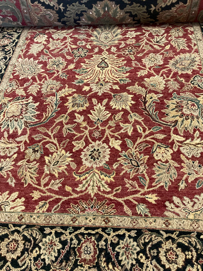 Indian Peshawar Rug, 6'1" x 9'1", in beige, black, ivory and red - photo 3