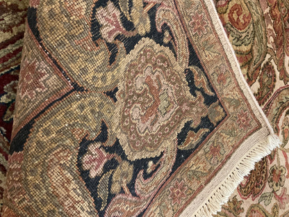 Indian Agra Jaipur Rug, 8'3" x 10', in black, green, ivory and rose - photo 4