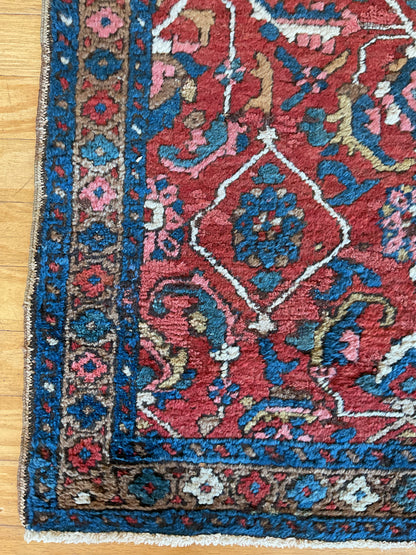 Antique Persian Serapi Runner, 2'10" x 10'7", in blue, navy and red - photo 4