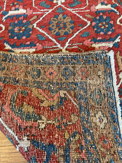 Antique Persian Serapi Runner, 2'10" x 10'7", in blue, navy and red - photo 5