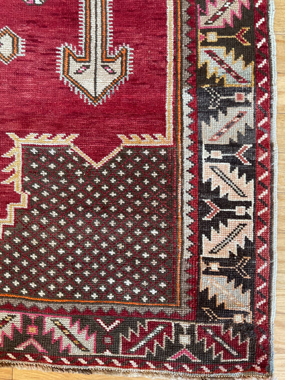Vintage Turkish Anatolian Runner, 4' x 12'1", in brown, green, ivory and red - photo 4