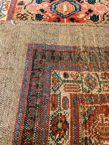 Antique Persian Kurdish Camelhair Runner, 2'9" x 14'3", in camel, ivory, navy and red - photo 5