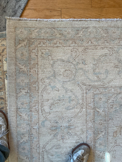 Pakistani Peshawar Rug, 11'11" x 14'8", in beige, grey and tan - photo 3