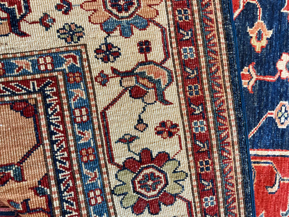 Pakistani Mohal Rug, 5'10" x 8'8", in ivory, navy and red - photo 4