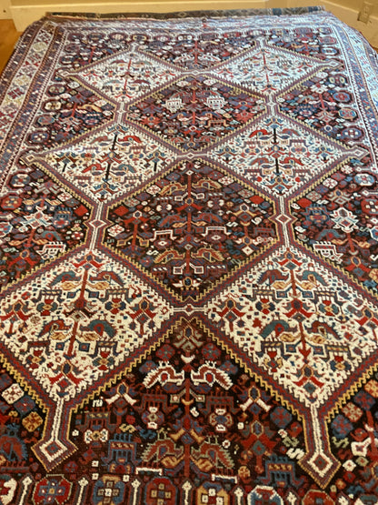 Antique Persian Shiraz Rug, 5'9" x 8'1", in brown, ivory, navy and red - photo 4