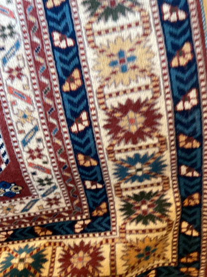 Pakistani Kazak Rug, 6'4" x 9'7", in blue, ivory, navy and red - photo 2