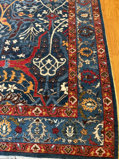 Indian Bidjar Rug, 6' x 9', in gold, ivory, navy and red - photo 2