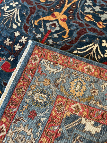 Indian Bidjar Rug, 6' x 9', in gold, ivory, navy and red - photo 3