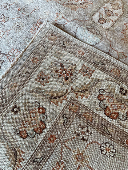 Pakistani Peshawar Rug, 6'1" x 9'7", in baby blue, beige, ivory and rust - photo 3