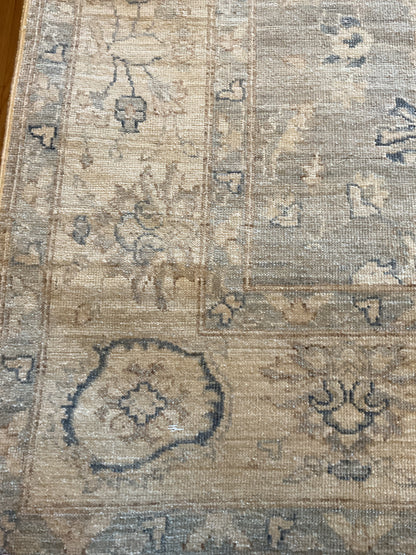 Pakistani Peshawar Rug, 6' x 8'10", in baby blue, beige and grey - photo 2