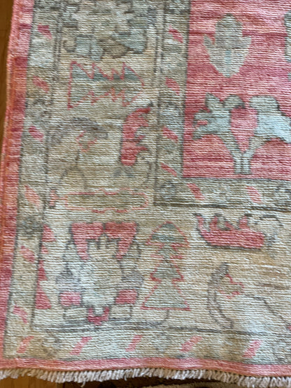Afghan Oushak Rug, 5'10" x 9', in beige, green and salmon - photo 2