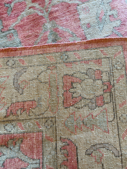 Afghan Oushak Rug, 5'10" x 9', in beige, green and salmon - photo 3
