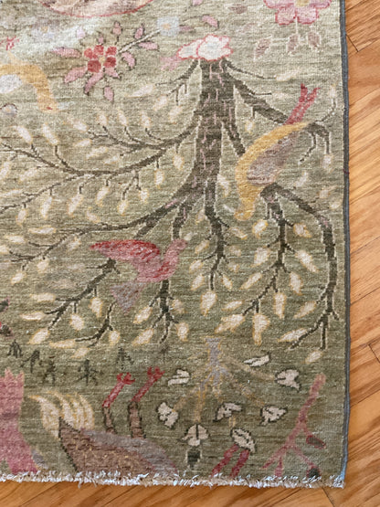 Afghan Peshawar Runner, 2'10" x 9'8", in green, ivory, red and rose - photo 4