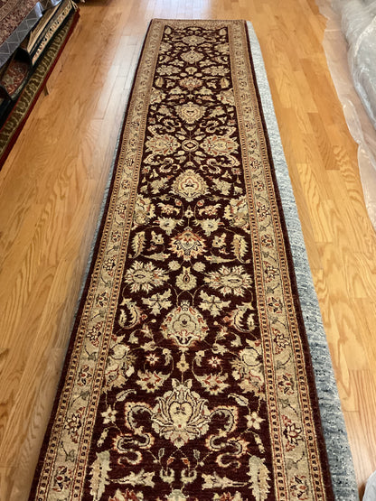 Pakistani Peshawar Runner, 2'8" x 12'3", in beige, burgundy and ivory - photo 2