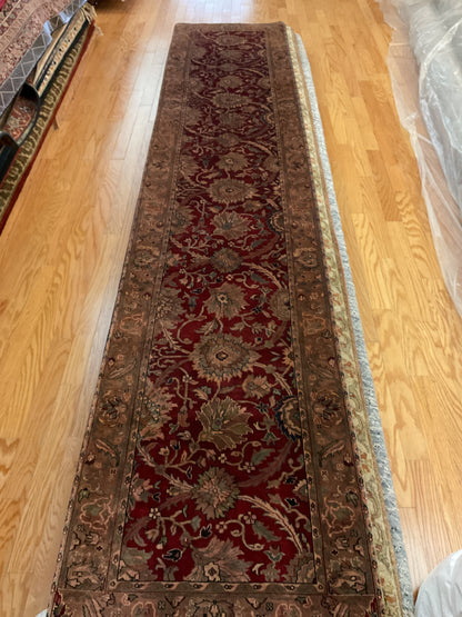 Indian Agra Jaipur Runner, 2'6" x 12', in brown, camel and red - photo 2